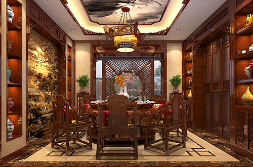 波莲镇温馨雅致的古典中式家庭装修设计效果图